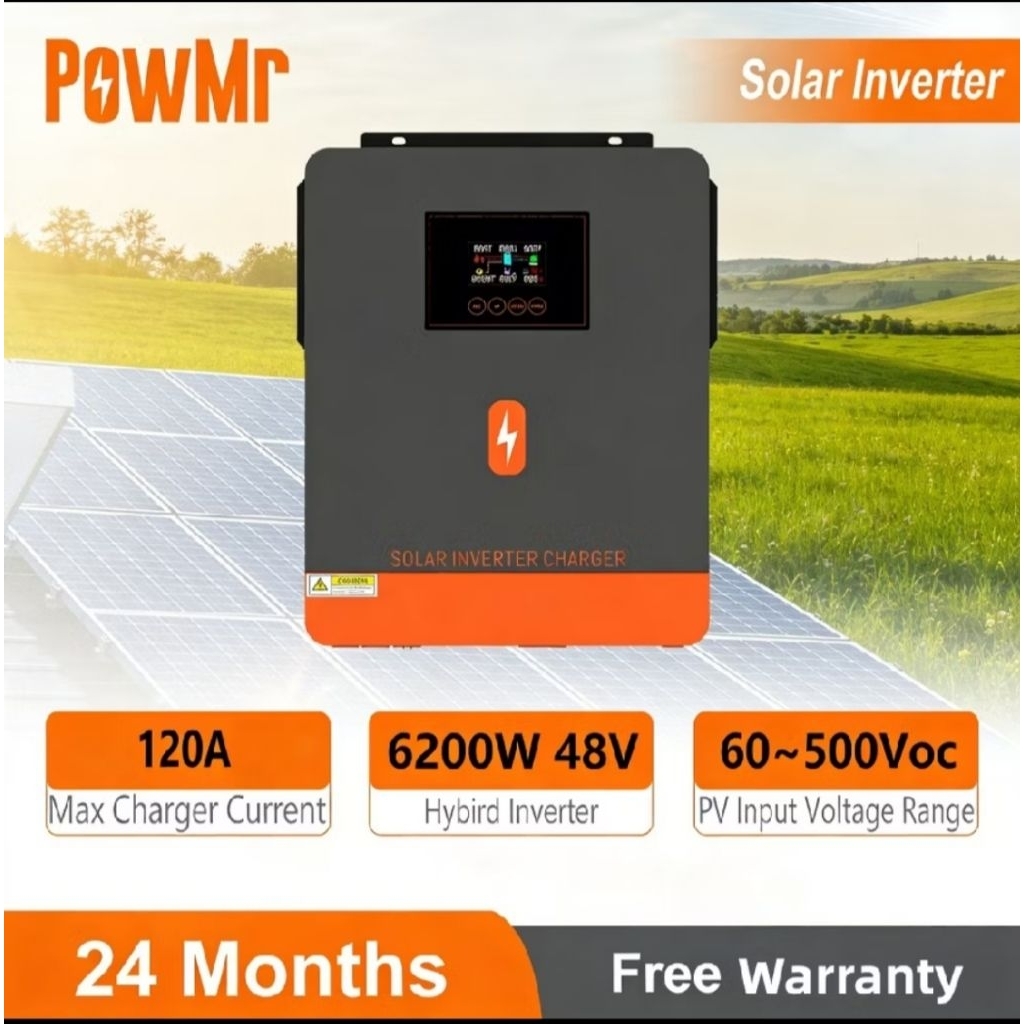 (มือ1) PowMr hybrid inverter 6.2k ต้องรอ pre order 7-10 วัน