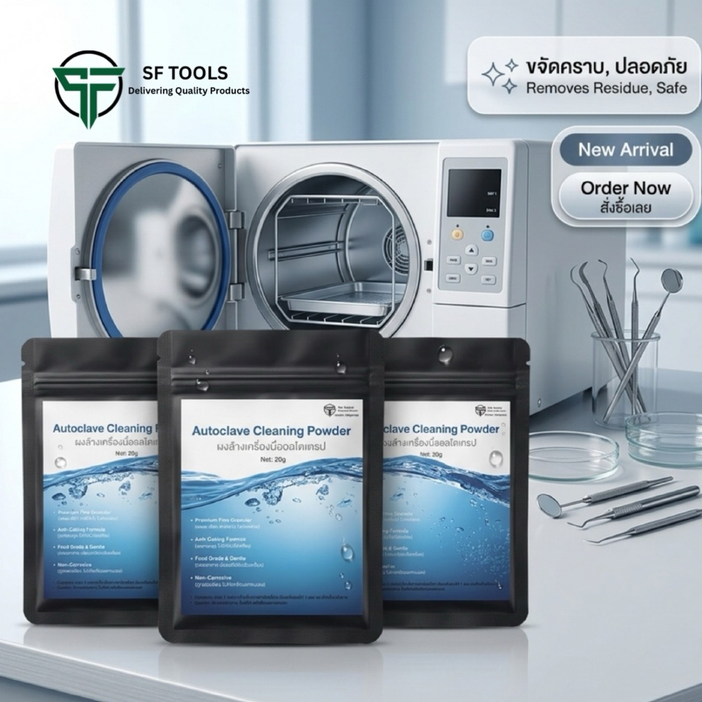 (10แถม1) ผงล้างตะกรันเครื่องนึ่ง Autoclave สูตรผงร่วน ไม่จับตัวเป็นก้อน