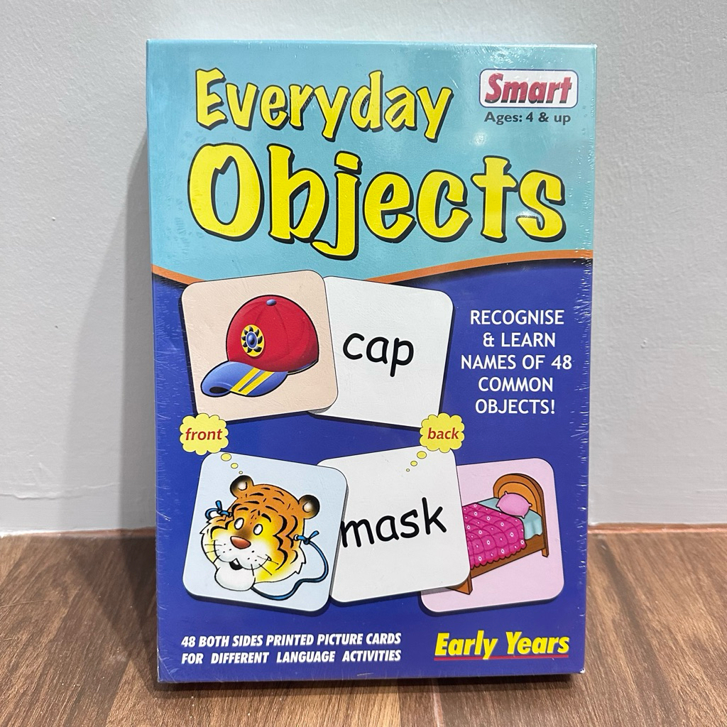 Smart-Everyday Objects เรียนรู้คำศัพท์รอบตัว แฟลชการ์ด 48 แผ่น ของเล่นเสริมพัฒนาการ ฝึกทักษะภาษาและก