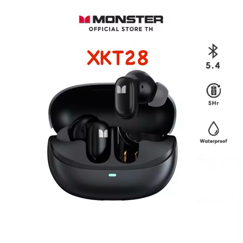 🔥พร้อมส่ง🔥Monster XKT28 BT 5.4 หูฟังบลูทูธ หูฟังไร้สาย ฟังเพลงเบสแน่น