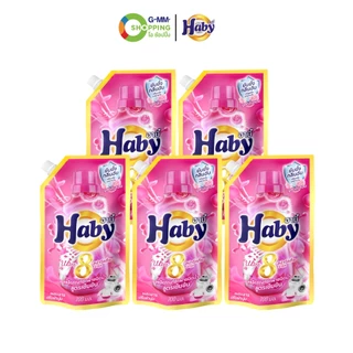 Haby ฮาบี้ น้ำยาซักผ้าสูตรเข้มข้น อัลตรา 8 สปาร์คกิ้ง ฮาร์ท สีชมพู 700 ml แพ็ค 5 [จำกัด 2 เซต/คำสั่งซื้อ] #130503