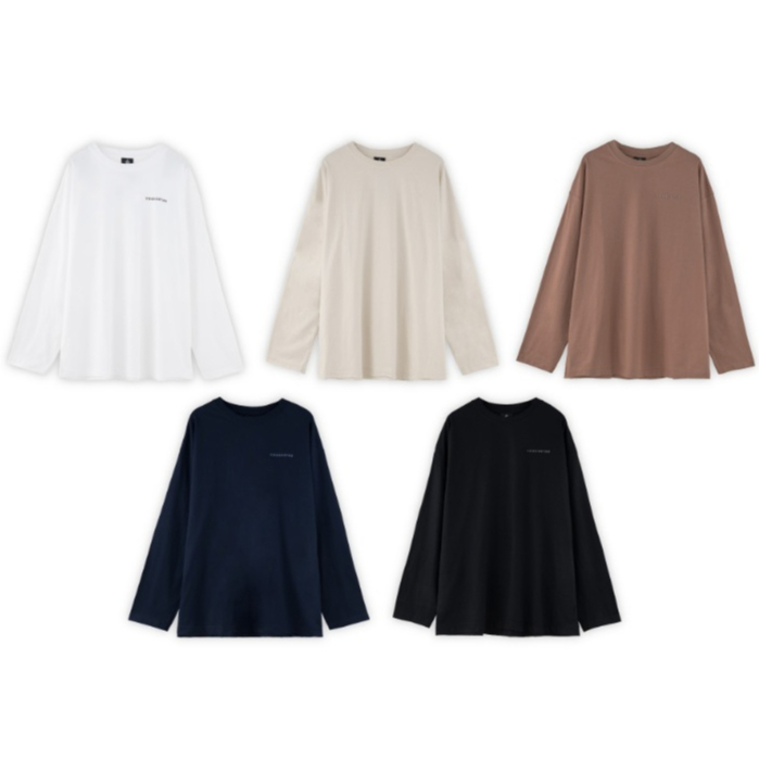 URTHE - เสื้อยืด เสื้อแขนยาว สกรีนโลโก้ 3D รุ่น OVERSIZED LONG SLEEVE