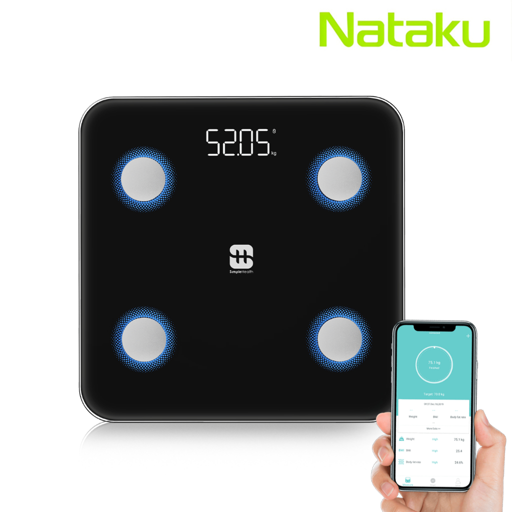 Nataku เครื่องชั่งน้ำหนัก วัดไขมัน Digital weighing scale  เชื่อมแอป ประกัน 1 ปี