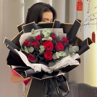 กระดาษห่อดอกไม้สองสี โทนพาสเทลพรีเมียม 58x58 ซม. สำหรับจัดช่อดอกไม้ ห่อของขวัญ ปาร์ตี้ และงาน DIY