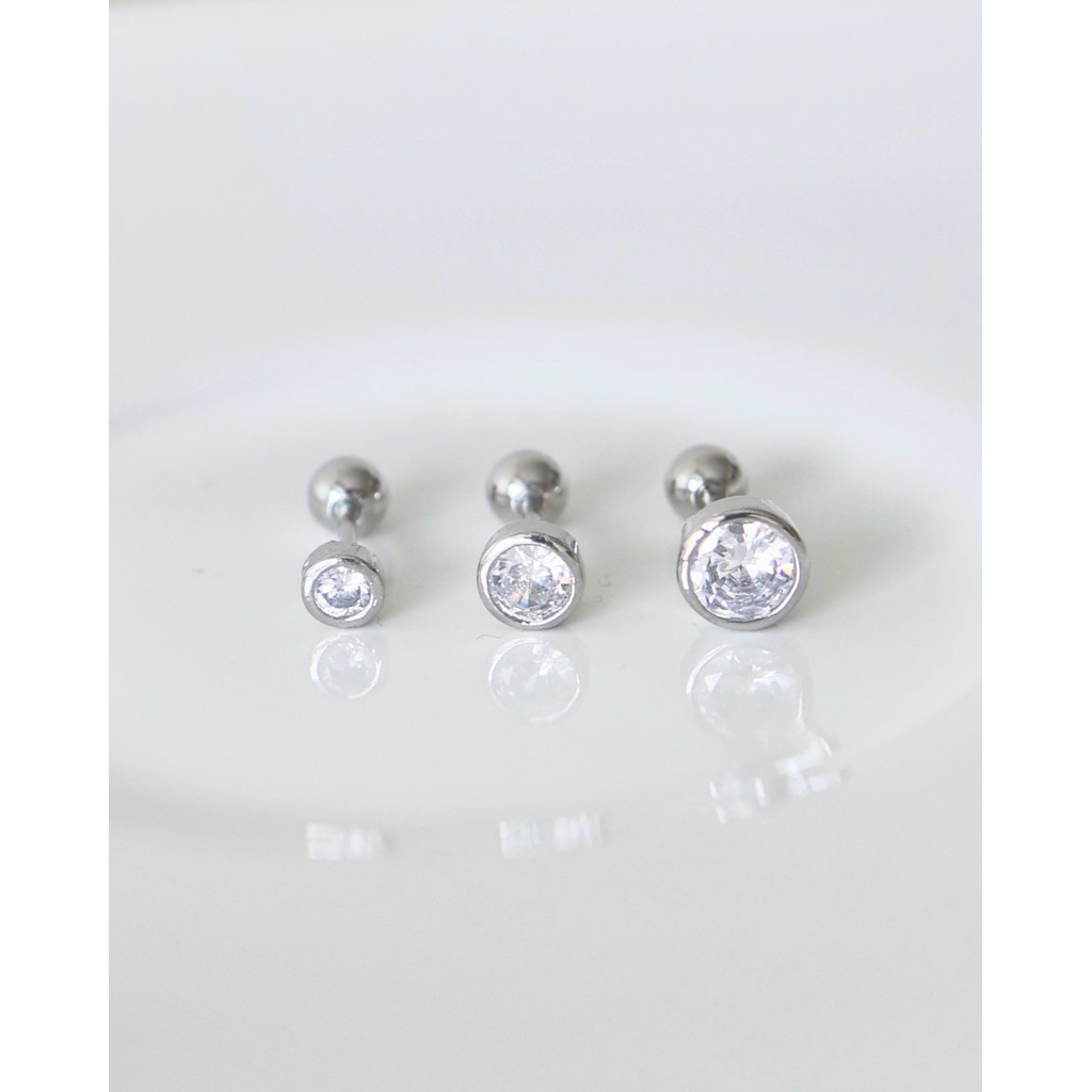 A.piece จิวแสตนเลส [stainless steel] Diamond essential piercing