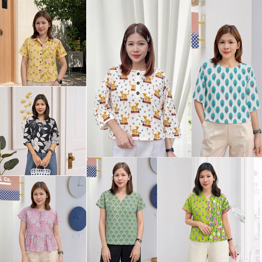 เสื้อคอตตอนอินเดียแฮนด์บล็อค งานใหม่พร้อมส่ง – โปรปัง