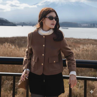 Juniper Tweed - Blazer ผ้าทวิตทอละเอียด มีถึงอก50⭐️กระเป๋าใช้ได้จริง ผ้าหนานุ่ม มีซับใน เสื้อทวิตสาวอวบ เสื้อคลุมกันหนาว