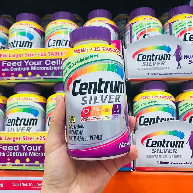 USA Direct Mail Centrum Wyeth Suncun Silver Tablet สำหรับผู้หญิง 50 + Multivitamin 275 แคปซูล / ขวด