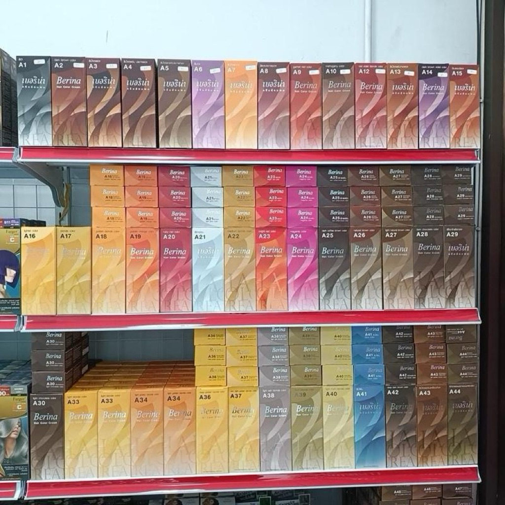 ( ตัดฝา )Berina Hair Color เบอรีน่า สีย้อมผม สีผมเบอริน่า 47เฉดสี เปล่งประกาย ติดทนนาน ปิดผมขาว