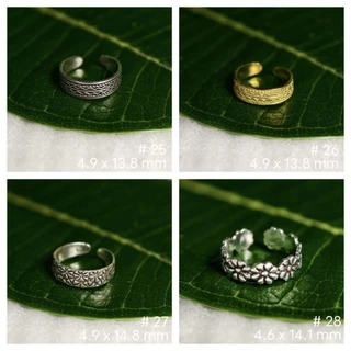 แหวนเท้าเงินแท้ 92.5% ปรับขนาดได้ แหวนนิ้วก้อย แหวนข้อนิ้ว แหวนน่ารัก Sterling silver Boho Toe ring