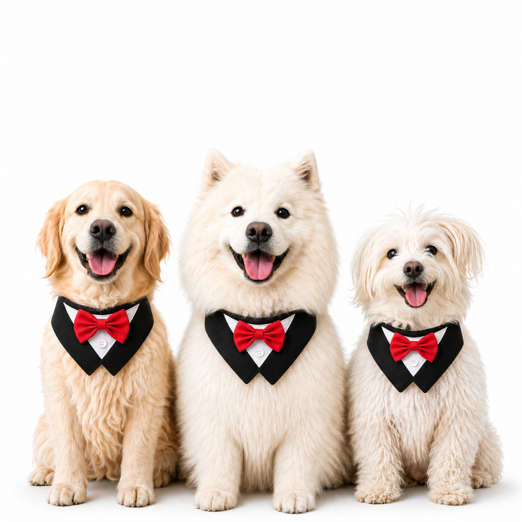 สูทหมา Dog Tuxedo ปลอกคอสุนัข/แมว ผ้าพันคอหมา หมาใหญ่ใส่ได้ ใส่ออกงาน งานแต่ง วันเกิด ปรับรอบคอได้ พร้อมส่ง ราคา ถูกที่สุด ดีลบีเคเค แกลเลอรีภาพที่ 9