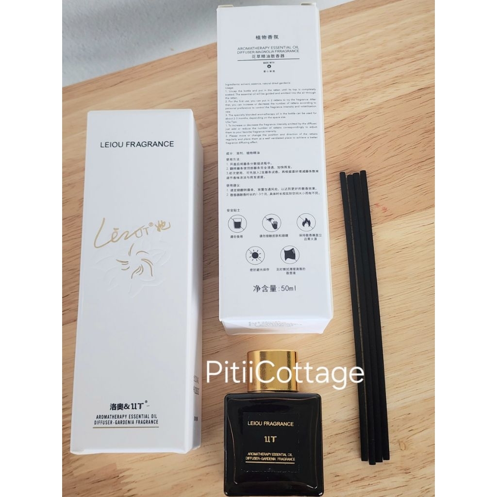 🌾LEIOU FRAGRANCE AROMATHERAPY ESSENTIAL OIL DIFFUSER FRAGRANCE – Magnolia, White Tea ก้านหอมกลิ่นแมกโนเลีย ชาขาว พุดซ้อน