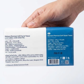 ยกหิ้วWelcare Premium Soft Facial Tissue ทิชชู่เกรดพรีเมียม เนื้อนุ่มละเอียด ไม่เป็นขุย ไม่ระคายเคืองผิว