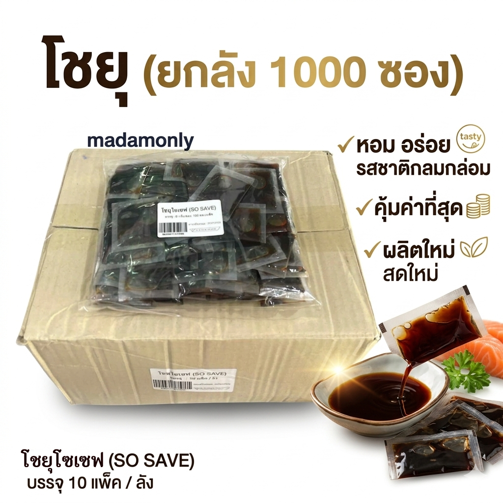 โชยุ So Save ยกลัง (บรรจุ 1000 ซอง)