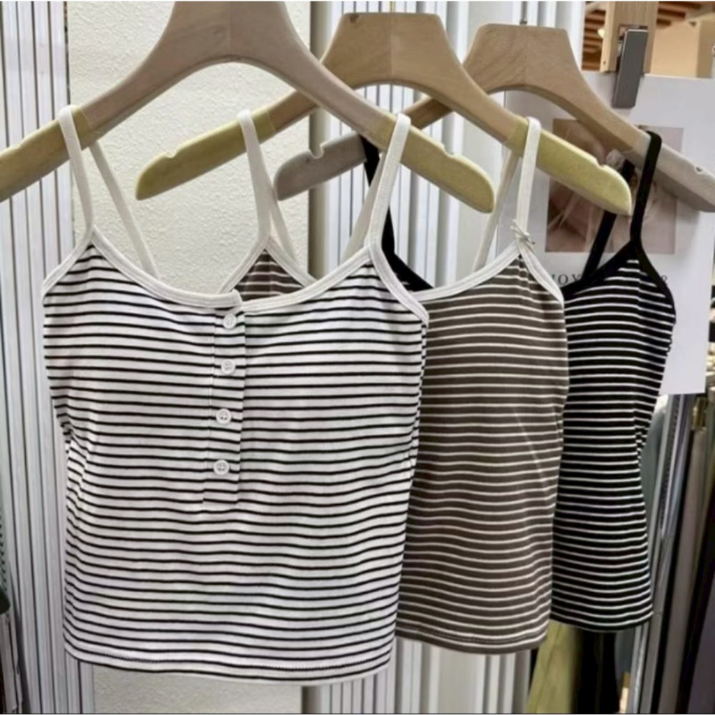 เสื้อสายเดี่ยว เสื้อกล้าม ลายทาง ฟรีไซส์ เนื้อผ้านิ่ม ทรงสวย ใส่สบาย เหมาะกับฤดูร้อน