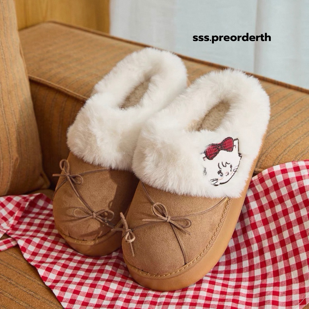 [ พร้อมส่งในไทย ] GUKOO Bow Slippers Shoes
