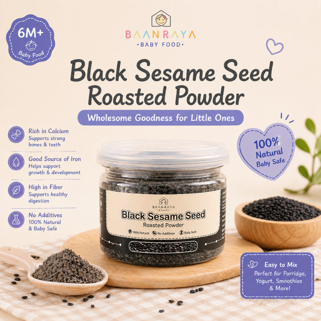 🌱 งาดำคั่วบดผง & ธัญพืช🌾5 สูตร 6M+ โรยข้าวเด็ก แคลเซียม ไขมันดี High Omega 3 BLW Baby Sesame & Grain Powder | Baan Raya