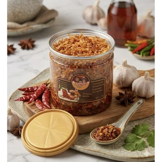 น้ำพริกสามหนุ่ม-น้ำพริกหอมเจียว ผัดน้ำมันรำข้าว 60g.-สูตรดั้งเดิม
