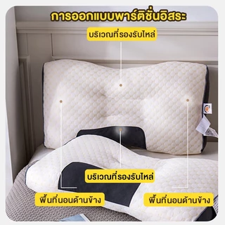 LIORIS หมอน หมอนสุขภาพ แก้ปวดคอ บ่า ไหล่ สัมผัสนุ่ม 3D ลดการนอนกรน ป้องกันไรฝุ่น ไม่เสียรูปหลังนอนนาน ⚡พร้อมส่ง