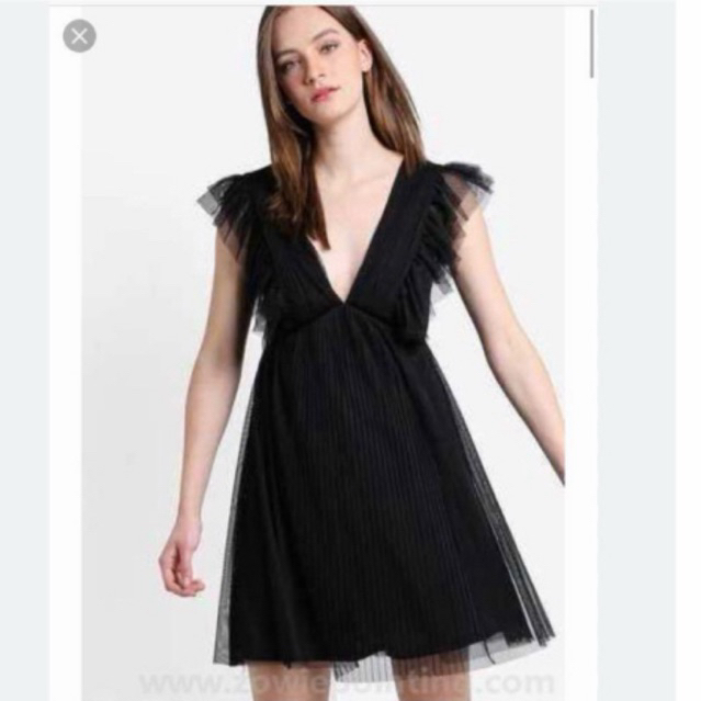 mango tulle dress black new