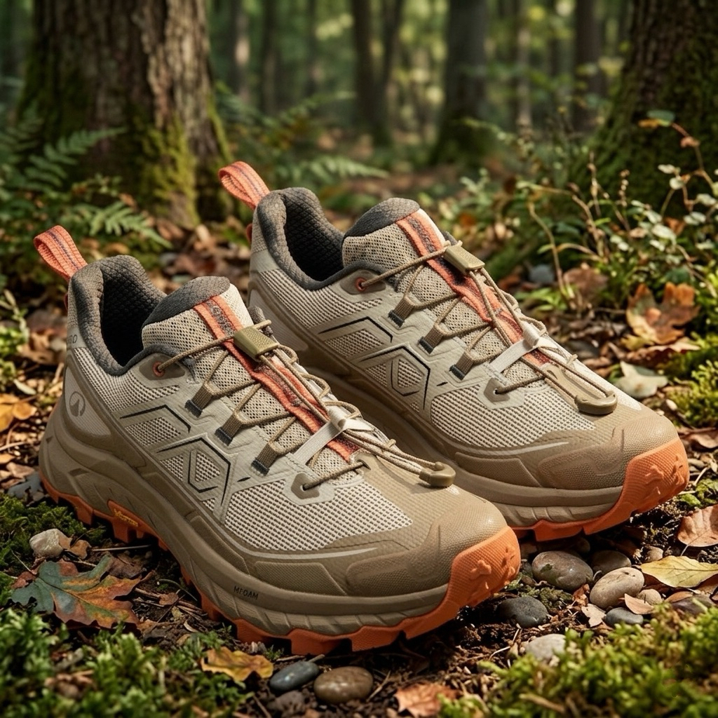 รองเท้าเดินป่าสำหรับผู้ชาย “มีไซส์ 40-46” รุ่น MH900 Light (สีเบจ/ส้ม) QUECHUA