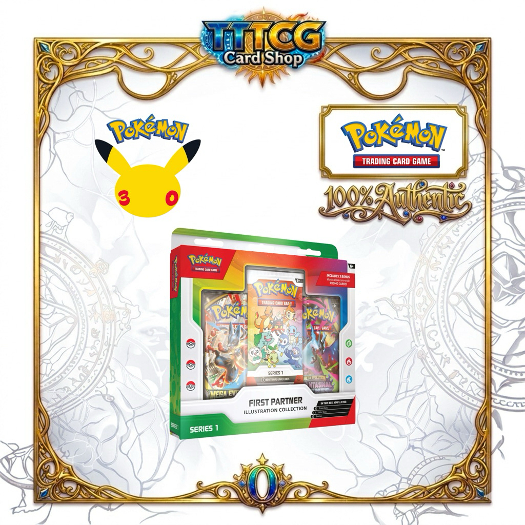 [ Pokémon ENG ] Pokemon First Partner Illustration Collection Series 1 การ์ดโปเกมอนภาษาอังกฤษ