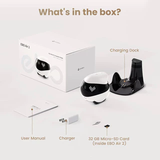 Enabot หุ่นยนต์กล้องอัจฉริยะ EBO Air 2 FamilyBot กล้องเคลื่อนที่สำหรับดูแลบ้าน พร้อมควบคุมผ่านแอปพลิเคชัน