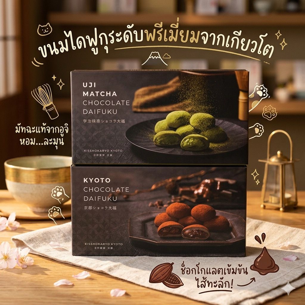 ‼️ของแท้จากญี่ปุ่น‼️KYOTO CHOCOLATE DAIFUKU ไดฟุกุไส้ตูมมมมม ~  รสชาติเข้มข้น ราคา ถูกที่สุด ดีลบีเคเค