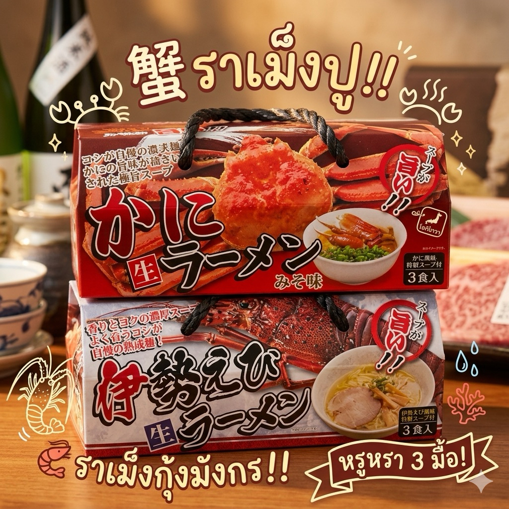 ‼️ของแท้จากญี่ปุ่น‼️ราเมงพรีเมี่ยมร้านดังในแถบฮอกไกโด เส้นเหนี่ยวนุ่มน้ำซุปเข้มข้น เหมือนทานที่ร้านเลย