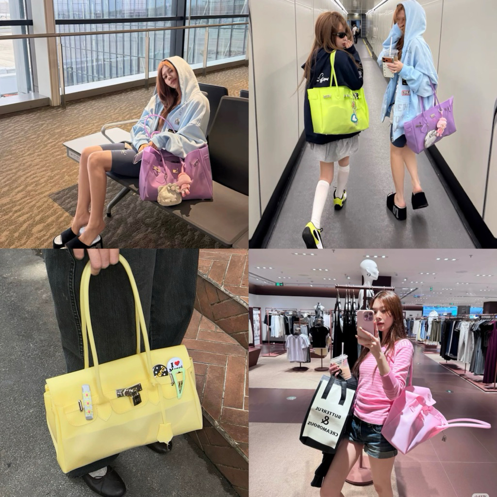jellyfirkin(โค้ดลด20%)🚛พร้อมส่งจากไทยบางสี💖shoulder bag preorder7-20วัน🇨🇳กระเป๋าแฟชั่นสุดฮิตของพสจีน!!🩷รุ่นใบใหญ่38ซม
