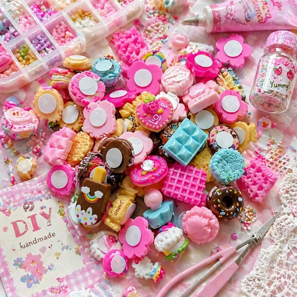 เรซิ่นตกแต่งเรซิ่น DIY เรซิ่นสายหวานขนม มีกาวด้านหลัง