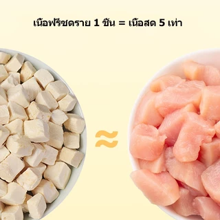 😻🐶อกไก่ฟรีซดราย 100%ฟู้ดเกรด ขนมแมว ฟรีซดรายแมว ไก่ฟรีซดราย ขนมฟรีซดรายแมว ไก่ฟรีซดรายแมว อกไก่เต๋า