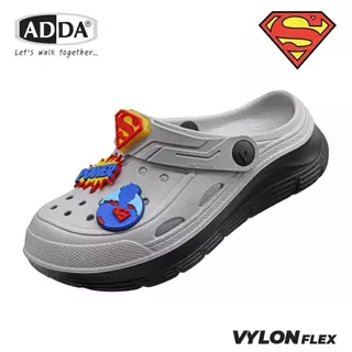 รองเท้าแตะADDAรองเท้าลำลอง สำหรับเด็ก แบบสวมหัวโต Superman รุ่น 5TD88BB ไซส์ 1-3 , 11-13