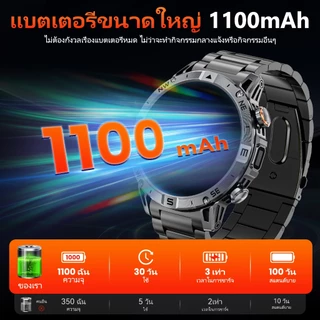 【2026ใหม่】1.75''จอใหญ่ Smart watch 1100mAh การโทรผ่านบลูทูธ โหมดกีฬาหลายโหมด วัดชีพจร SpO2 มาร์ทวอทช์น าฬิกาโลหะ
