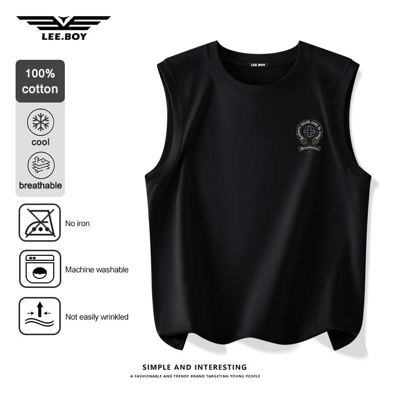 เสื้อกล้ามโอเวอร์ไซส์ ผ้านิ่ม นุ่ม ใส่สบาย สไตล์อเมริกันเรโทร ไม่หดตัว ผ้าฝ้าย100% สไตล์เกาหลี ใหม่ พร้อมส่งในไทย
