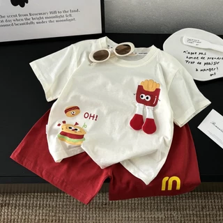 ชุดเซ็ตแขนสั้นสำหรับเด็ก ชุดสองชิ้นฤดูร้อนใหม่ สไตล์น่ารัก ผ้านุ่ม ใส่สบาย เหมาะกับฤดูร้าน