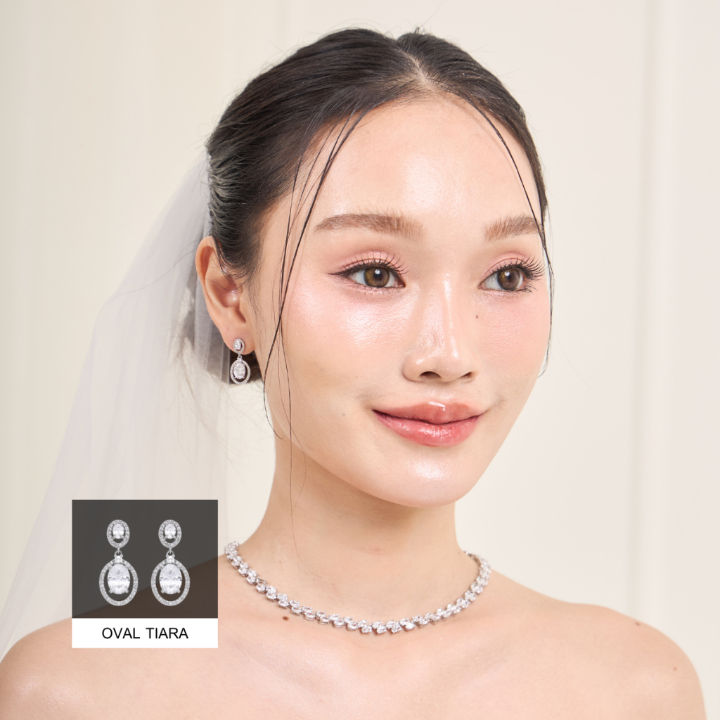 ต่างหูออกงานเจ้าสาว Oval Tiara