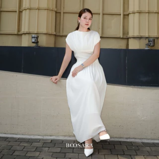 BOOSARA : Ronoa dress ชุดเดรสกระโปรงแขนกุดผ้าพริ้ว (มีซับใน)ใส่ออกงานได้หรือจะใส่ Summer ก็น่ารัก - BSR C.