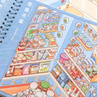 สมุดสติ๊กเกอร์จัดระเบียบชั้นวางของแนวนอน สมุดสติ๊กเกอร์จัดวางสินค้าในซูเปอร์มาร์เก็ต สมุดสติ๊กเกอร์สำหรับขนมและเครื่องดื
