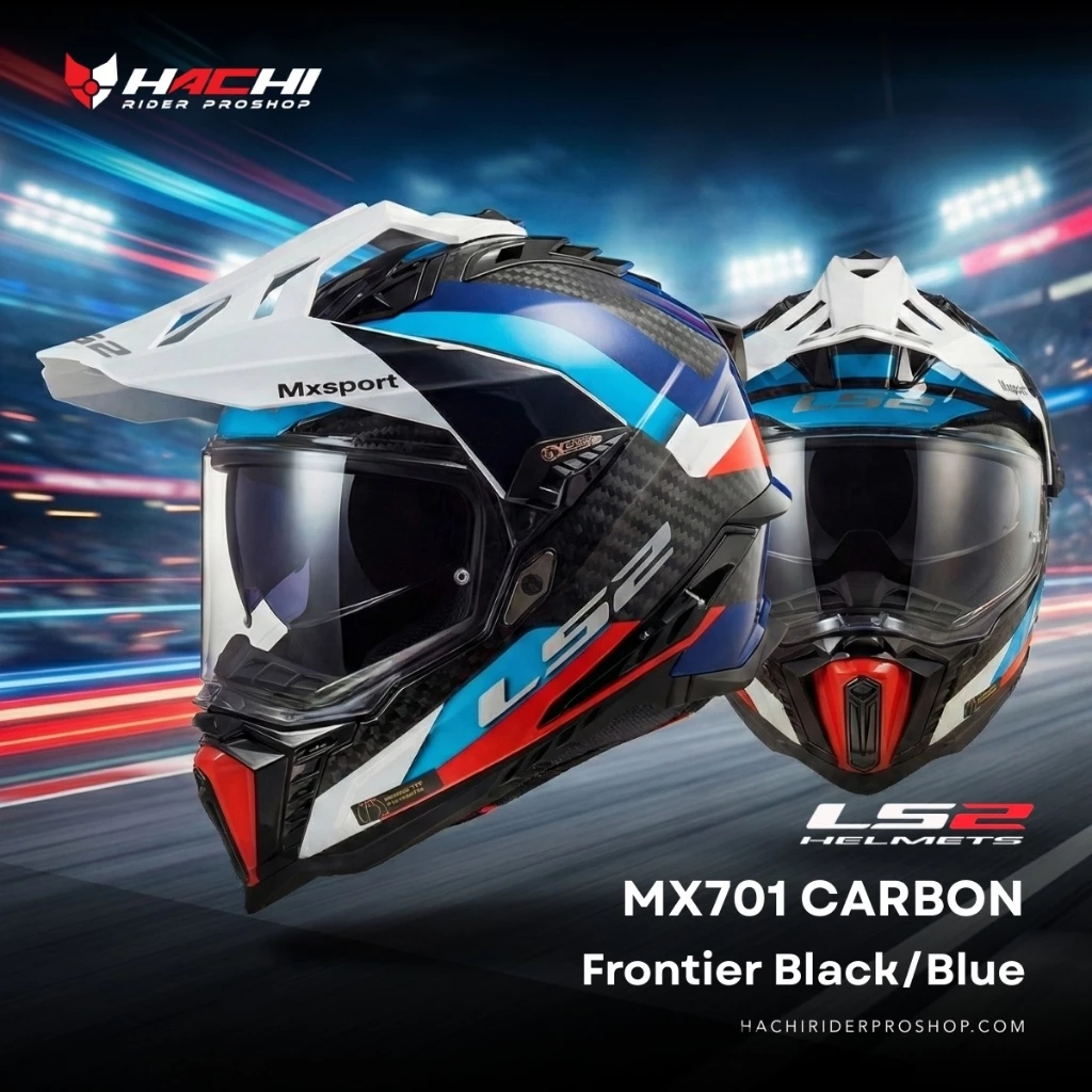 หมวกกันน็อก LS2 MX701 CARBON หมวกทัวร์ริ่ง Adventure คาร์บอนไฟเบอร์ มีชิลด์ แว่นกันแดด รวมสี thumbnail 7