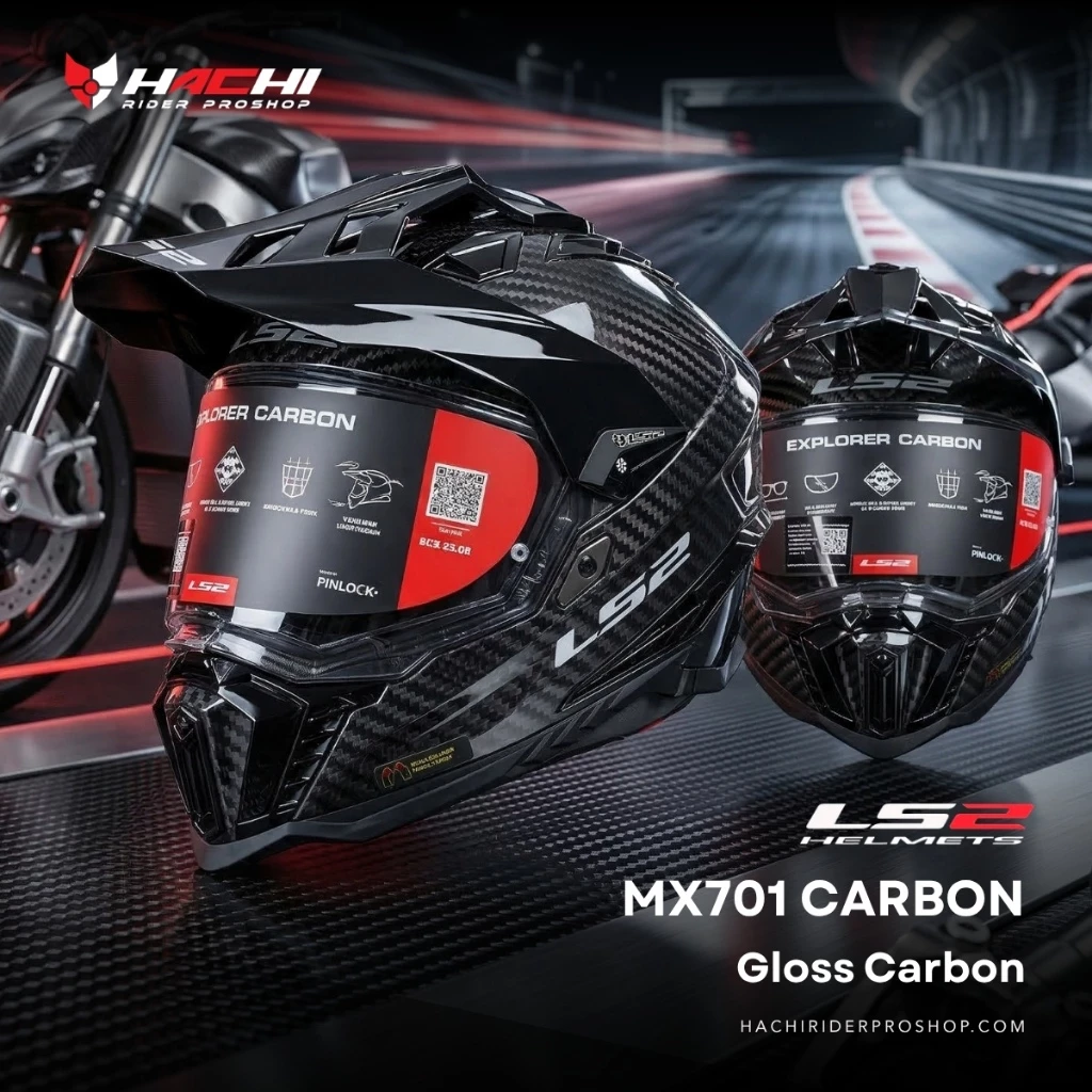 หมวกกันน็อก LS2 MX701 CARBON หมวกทัวร์ริ่ง Adventure คาร์บอนไฟเบอร์ มีชิลด์ แว่นกันแดด รวมสี thumbnail 4