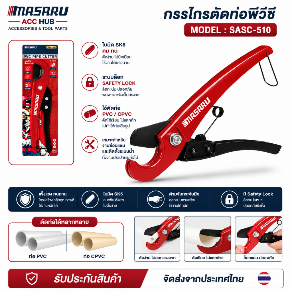 MASARU กรรไกรตัดท่อพีวีซี (SASC-510)