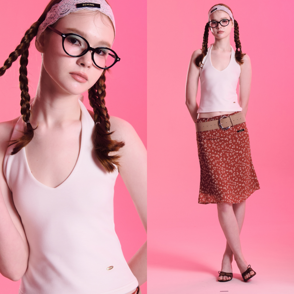 Bemingtop1157(S-2XL)-Ribbon Halter Top- เสื้อคล้องคอดีไซน์ผูกโบว์โชว์ช่วงคอและไหล่ทรงเข้ารูปพอดีตัว รูปที่ 4