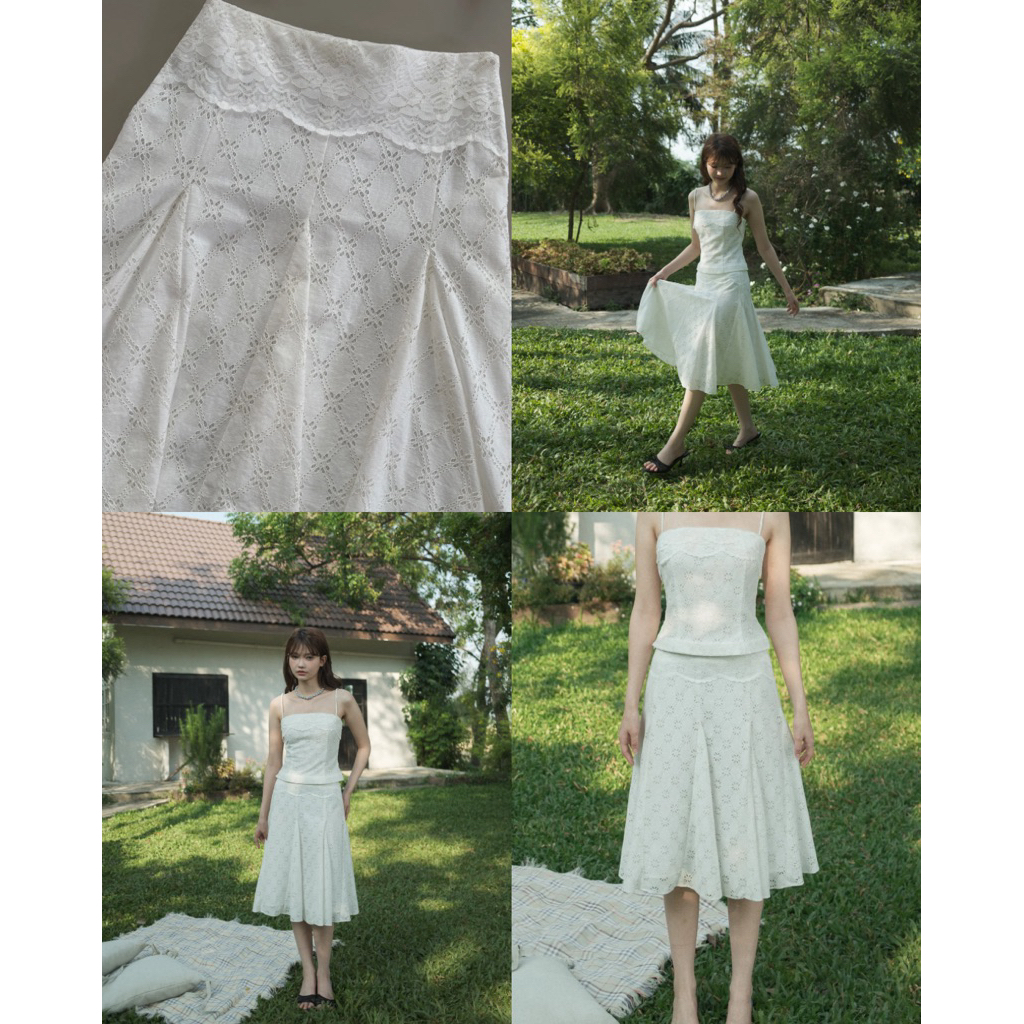 MIST OF RAIN - Swan Lace Skirt กระโปรงลูกไม้ มีซับใน