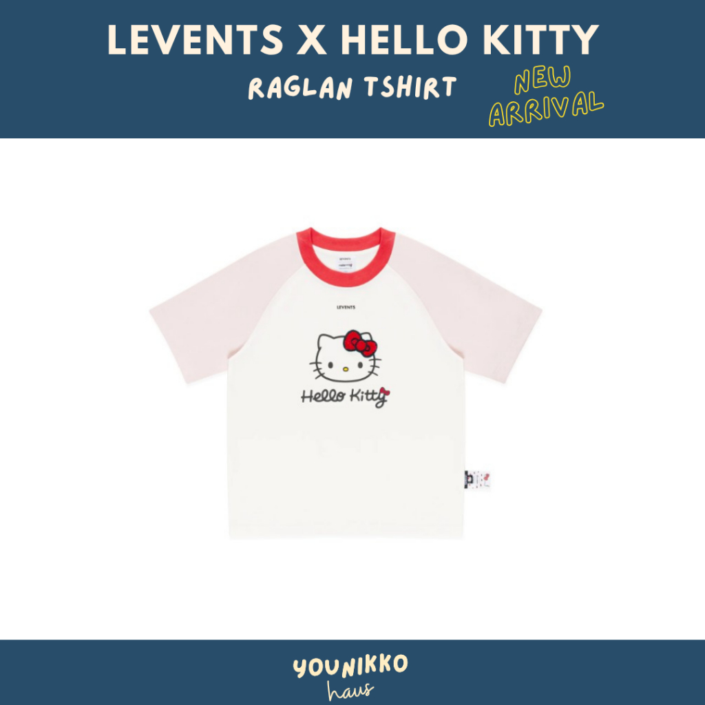 (พร้อมส่ง) Levents x hello kitty raglan tshirt