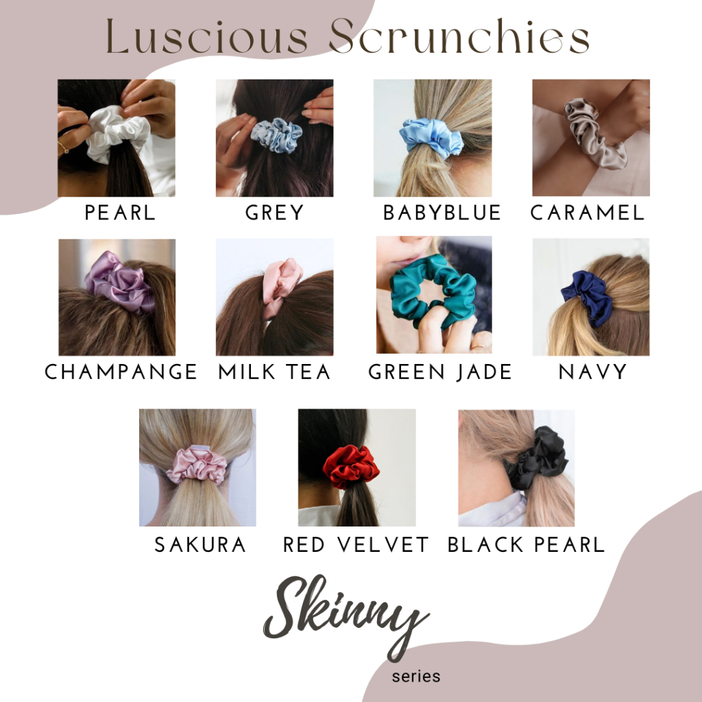 ยางมัดผม สี Sand ทำจาก Luscious Satin ยางรัดผม เนื้อนุ่มพรีเมี่ยม ไม่ดึเส้นผม ยางมัดผมน่ารักๆ ราคา ถูกที่สุด ดีลบีเคเค แกลเลอรีภาพที่ 4