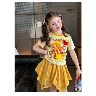 AY265 เสื้อผ้าเด็กผู้หญิงเซ็ต 3 ชิ้น ลาย Twinkle Star โทนเหลืองละมุน