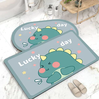 Doormat พรมเช็ดเท้า ทอหนาแน่น สีไม่ตก มียางกันลื่น พรมปูพื้นลายการ์ตูน (ขนาด 60x40 cm)