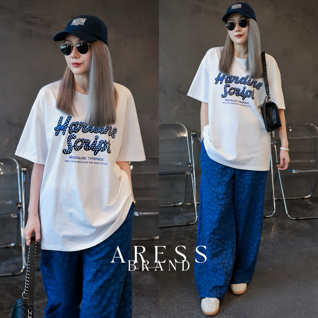 Polka Script Set AR989 ชุดเซ็ตเสื้อ+กางเกง