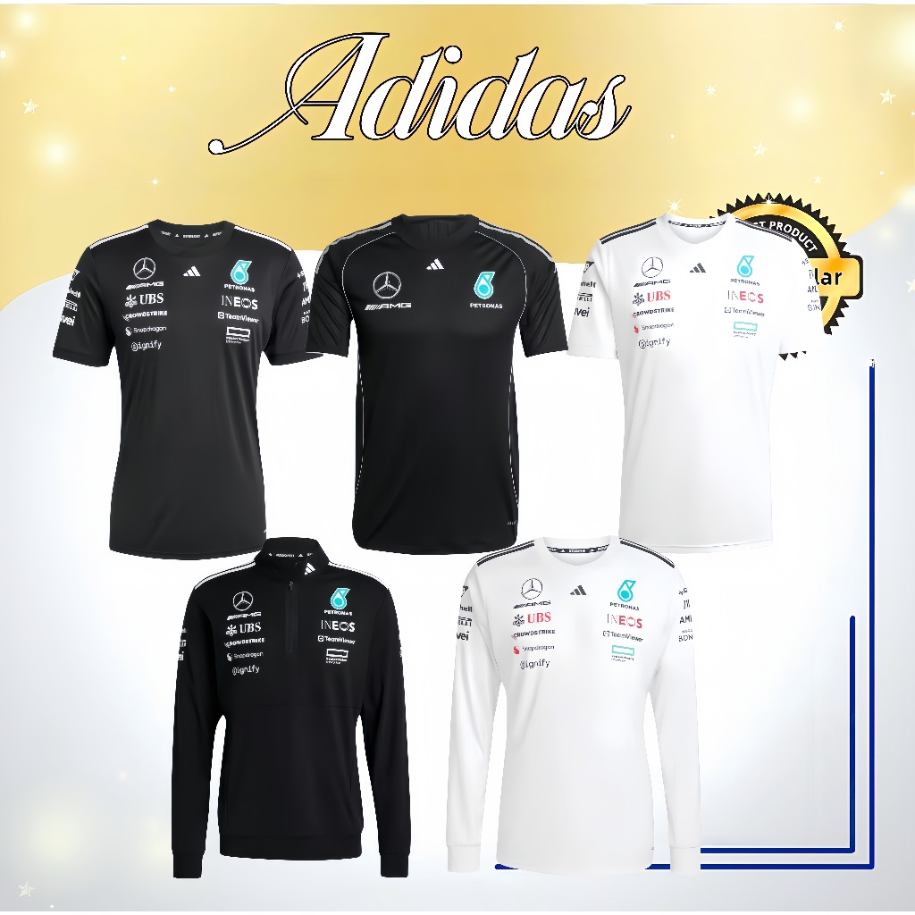 adidas x MERCEDES-AMG PETRONAS F1  TEAM DRIVER JERSEY AUTHENTIC เสื้อผ้า เสื้อยืด